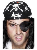 Cache oeil pirate noir en tissu