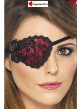 Benda rossa da pirata con pizzo nero Benda rossa da pirata con pizzo nero