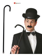 Canne noire charlot en plastique 80cm Canne noire charlot en plastique 80cm