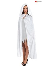 Cape capuche velours blanc Luxe 182cm Cape capuche velours blanc Luxe 182cm