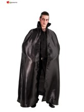 Cape satin noir col noir 163cm Cape satin noir col noir 163cm