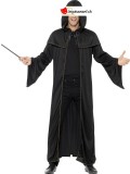 Cape de sorcier noir avec capuchon - Taille unique