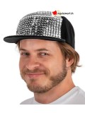 Casquette bling-bling argentée