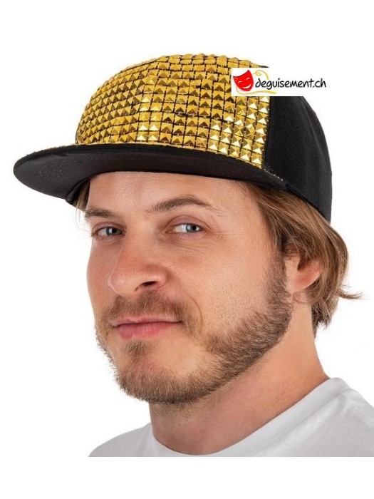 Casquette bling-bling dorée