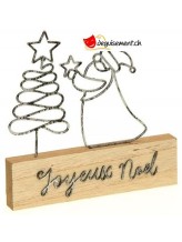 Centre de table en bois Joyeux Noël - 15x15cm Centre de table en bois Joyeux Noël - 15x15cm