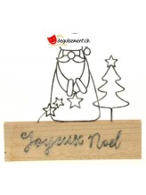 Centre de table en bois Joyeux Noël - 19x21cm Centre de table en bois Joyeux Noël - 19x21cm