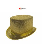 Chapeau haut de forme or adulte