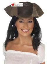 Chapeau pirate avec cheveux Chapeau pirate avec cheveux