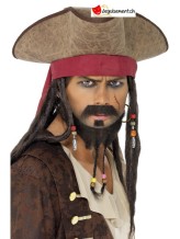 Chapeau pirate avec dreadlocks Chapeau pirate avec dreadlocks