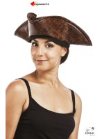 Cappello da pirata marrone in finta pelle