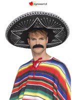 Chapeau Sombrero noir avec broderies argentées