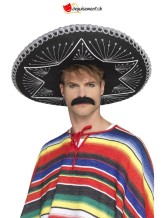 Chapeau Sombrero noir avec broderies argentées Chapeau Sombrero noir avec broderies argentées