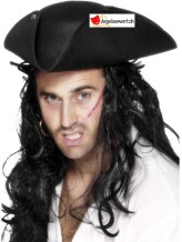 Chapeau tricorne de Pirate noir Chapeau tricorne de Pirate noir