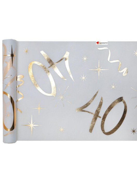 40 years gold table runner