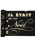 Chemin de table Il était une fois Noël - noir et doré - 28cm x 3m