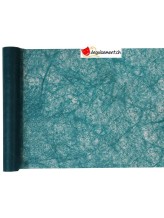 Chemin de table fanon bleu canard Chemin de table fanon bleu canard