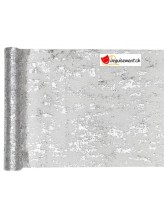 Chemin de table fantaisie brillant argent Chemin de table fantaisie brillant argent