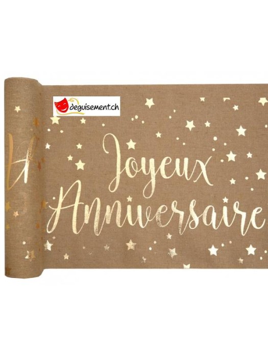 Chemin de table Joyeux Anniversaire kraft