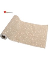 Chemin de table starlette naturel/blanc paillette Chemin de table starlette naturel/blanc paillette
