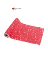 Chemin de table starlette rouge/blanc paillette Chemin de table starlette rouge/blanc paillette