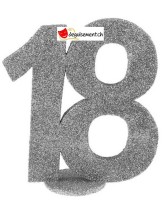 Chiffre anniversaire argenté 18 ans Chiffre anniversaire argenté 18 ans