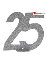 Chiffre anniversaire argenté 25 ans Chiffre anniversaire argenté 25 ans
