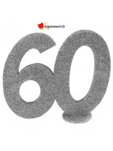 Chiffre anniversaire argenté 60 ans Chiffre anniversaire argenté 60 ans