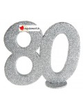 Chiffre anniversaire argenté 80 ans