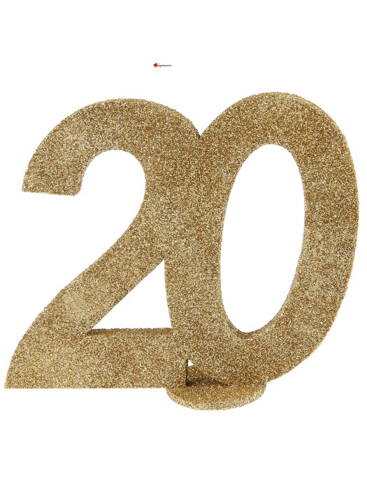 Chiffre anniversaire doré 20 ans