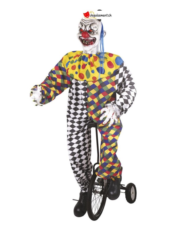 Clown terrifiant sur monocycle - 175cm