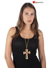 Collier croix roi fausses pierres Collier croix roi fausses pierres