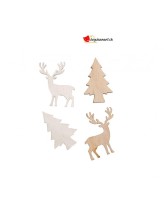 Confettis bois cerf et sapin - 24 pièces Confettis bois cerf et sapin - 24 pièces