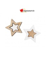 Wooden star confetti - 12 pieces