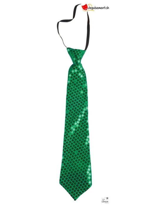 Cravate avec brillant verte