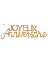 Déco à parsemer Joyeux Anniversaire - Doré Déco à parsemer Joyeux Anniversaire - Doré