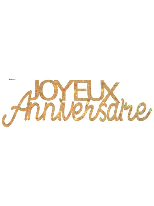 Déco à parsemer Joyeux Anniversaire - Doré