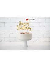 Décoration Happy Birthday - or - 22.5cm Décoration Happy Birthday - or - 22.5cm