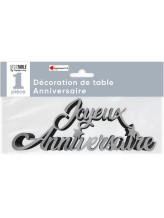 Décoration métallisée Joyeux Anniversaire - Argent Décoration métallisée Joyeux Anniversaire - Argent