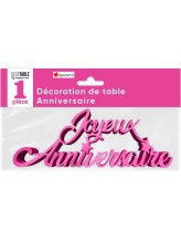 Décoration métallisée Joyeux Anniversaire - Fuchsia Décoration métallisée Joyeux Anniversaire - Fuchsia
