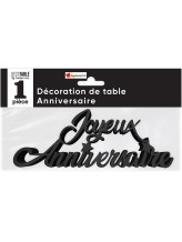 Décoration métallisée Joyeux Anniversaire - Noir Décoration métallisée Joyeux Anniversaire - Noir