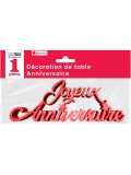 Metallic Joyeux Anniversaire decoration - Red