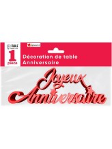 Décoration métallisée Joyeux Anniversaire - Rouge Décoration métallisée Joyeux Anniversaire - Rouge