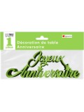 Décoration métallisée Joyeux Anniversaire - Vert