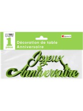 Décoration métallisée Joyeux Anniversaire - Vert Décoration métallisée Joyeux Anniversaire - Vert