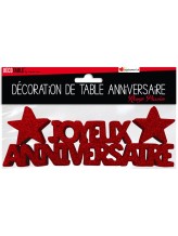 Décoration de table joyeux anniversaire - rouge Décoration de table joyeux anniversaire - rouge