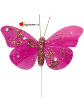 Décorations papillon fuchsia sur tige Décorations papillon fuchsia sur tige