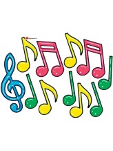 Découpe de notes de musique multicouleurs - 12 pièces