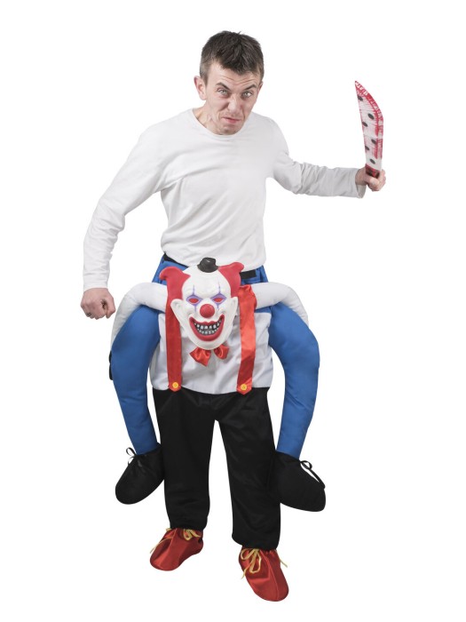 Déguisement assis sur un clown terrifiant