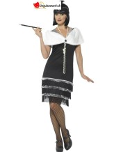 Déguisement Charleston Flapper noir et blanc Déguisement Charleston Flapper noir et blanc