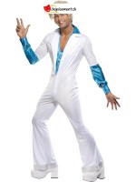 White and blue disco costume for man